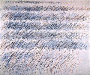 Artikelbild: Ein typischer Twombly. Unbetitelt, 1971 entstanden, Öl auf Leinwand, 
zeigt er die Versuche des Malers, vermeintlichem Gekritzel durch 
Wiederholung Tiefe und Bedeutung zu verleihen.  - Foto: EPA
