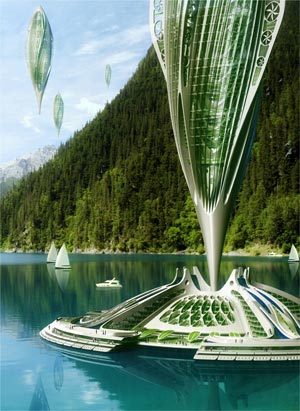 Artikelbild: Vincent Callebaut Architectures: "Hydrogenase Algae Farm" (Shanghai 2010)  - Foto: Künstlerhaus / Vincent Callebaut Architectures