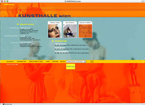 Screenshot der neuen Website der Kunsthalle Wien.