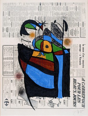 Artikelbild: In Salzburg zu sehen: Joan Miró, "Le Journal", 1972, Zeitungslithografie, Künstlerabzug. - Foto: VBK, Wien, 2010