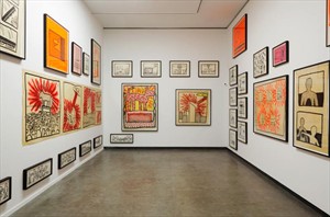 Artikelbild: 

Keith Haring setzte Bilder als Worte ein: Ausstellungsansicht mit 
Sumi-Tusche-Zeichnungen in der Kunsthalle Wien - Foto:  Kunsthalle/Wyckoff
